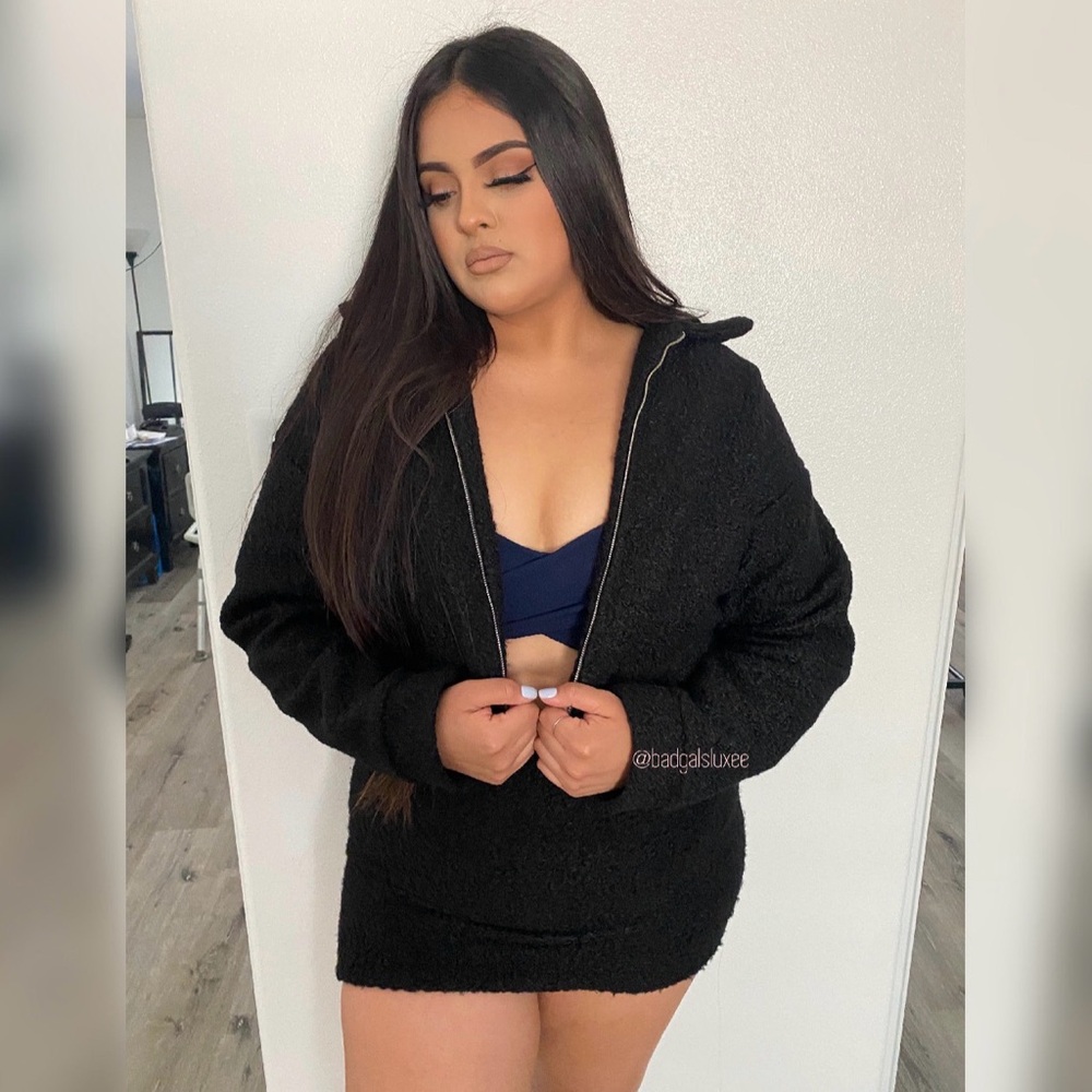 Black Women’s Zip-Up Teddy Jacket - Brand: